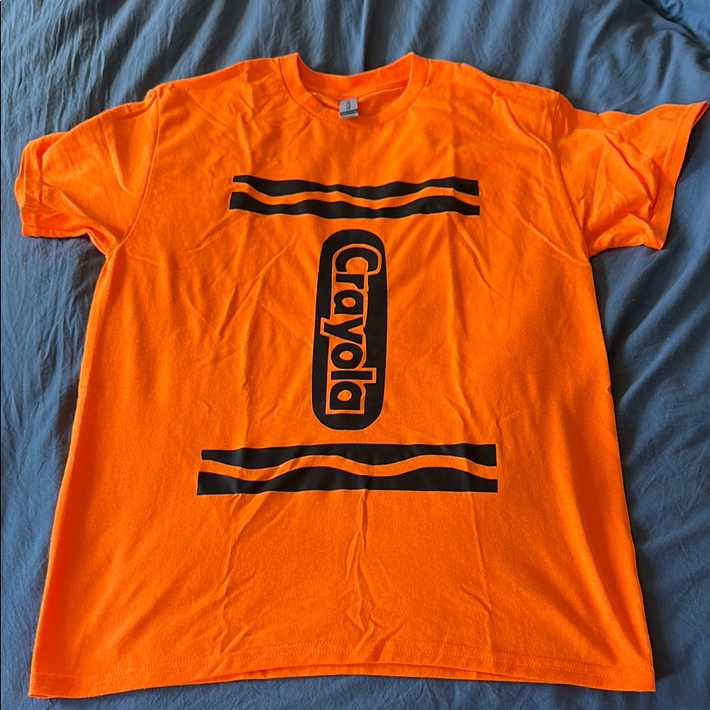 Crayola Vibrant Orange Tee with Black Logo